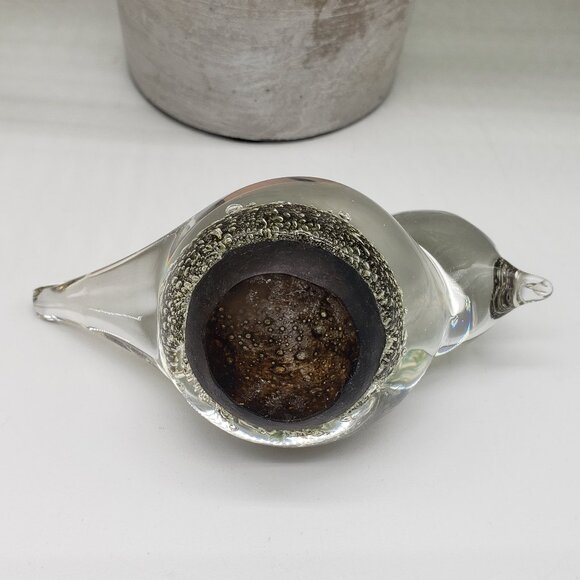 Small Black Gold Speckled Art Glass Bird Paperweight or Figurine - AS IS - Picture 7 of 8